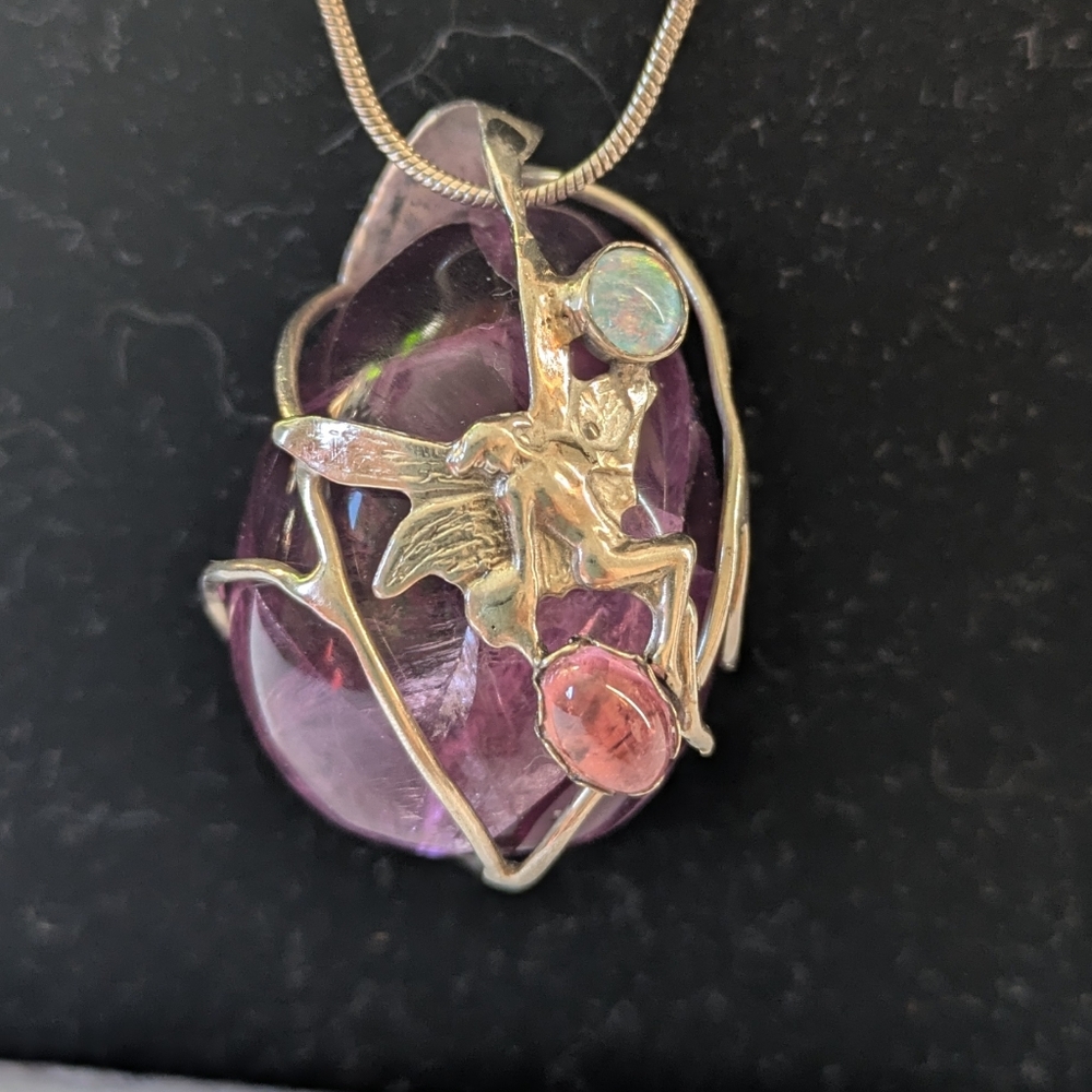 Fairycore Amythyst & Silver Handmade Pendant